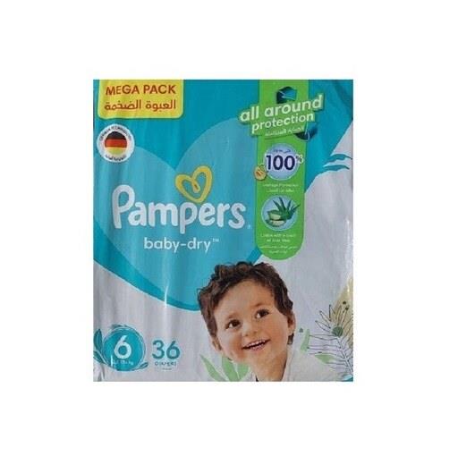 پوشک بچه پمپرز مدل baby dry سایز 6 بسته 36 عددی